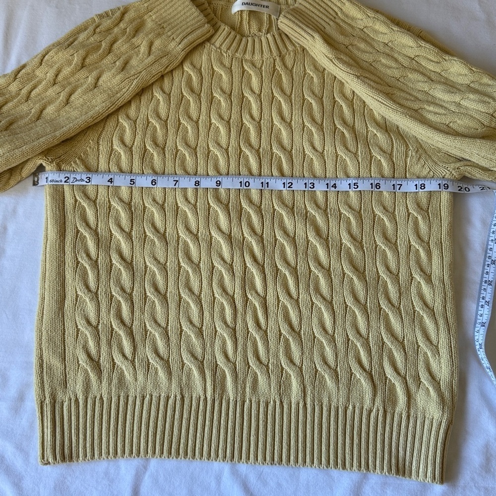 Daughter Classic Cream Cable Knit Crewneck Sweater - Picture 8 of 13